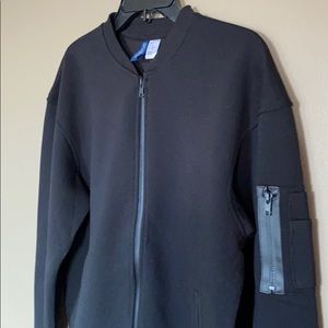 H&M Neoprene Zip-Up Jacket Black Cool Fit